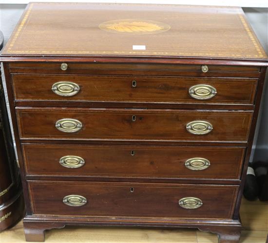 An Edwardian inlaid chest W.90cm